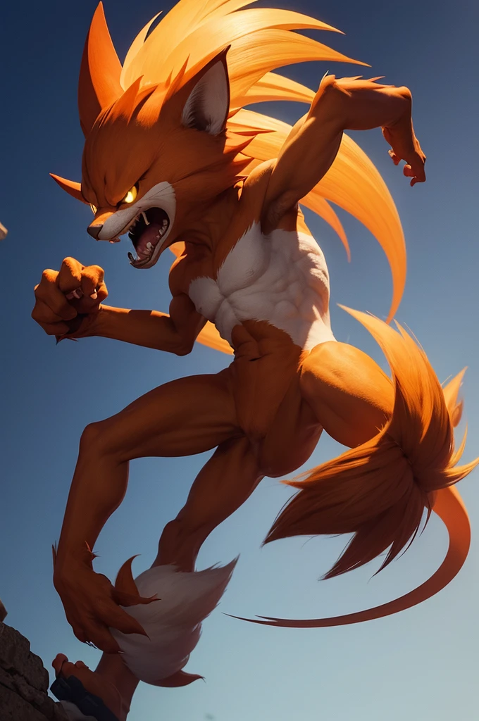 [renamon], [Uploaded to e621.net; (Pixelsketcher), (foxovh), (fluffkevlar)], ((masterpiece)), ((HD)), ((high res)), ((solo portrait)), ((full body)), ((back view)), ((feet visible)), ((furry; anthro fox)), ((detailed fur)), ((intricate details)), ((detailed shading)), ((beautiful render art)), {anthro; yellow body fur, two-tone fur, black nose, (cute turquoise eyes with black sclera), (short eyelashes), (sharp black nails), (defined muscles), (detailed back), (medium breasts), (curvy hips), (beautiful legs), (beautiful feet), (beautiful soles), (pink paw pads), (bored expression)}, {(nude), (purple sleeves with yin yang symbols)}, {(kneeling), (all fours), (looking back), (looking at viewer)}, [background; (si-fi), (digital space), (blue room), (ambient lighting)]