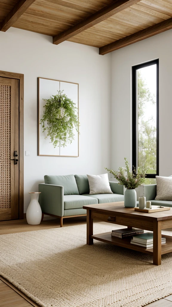 ### Furniture 1. **Sofas and armchairs**:
   - Creme
   - beiges
   - Cinza claro
   - Tons de light brown 2. **Coffee table**:
   - Madeira natural
   - oak tree
   - Nogueira
   - Pinho

### Fireplace - Gray stone - Red brick - Rustic wood

### Lighting 1. **Fixtures**:
   - Antique bronze - Brass - Warm white 2. **natural lights**:
   - Light tones such as white and beige for the curtains

### Decoration 1. **fabrics**:
   - Neutral tones: beiges, ivory, light gray
   - Padrões florais: soft green, pink pastels, light blue - Checkered patterns: dark red, sea blue, dark green 2. **natural elements**:
   - olive green
   - Verde musgo
   - maroon terra

3. **artistry**:
   - Wooden frames: oak tree, walnut - Natural themes: verde floresta, Sky blue, brown earth

### Decorative objects 1. **Handcrafted pieces**:
   - Mud tones: terracotta, reddish brown - Wicker: beiges claro, light brown 2. **Books and magazines**:
   - Various colors, but with a predominance of neutral and earthy tones

### General tones and colors - Earth tones: maroon, ocher, terracotta - Soft greens: olive green, moss green - Warm colors: Burnt red, orange earth, mustard yellow - Neutrals: beiges, creme, light gray .
