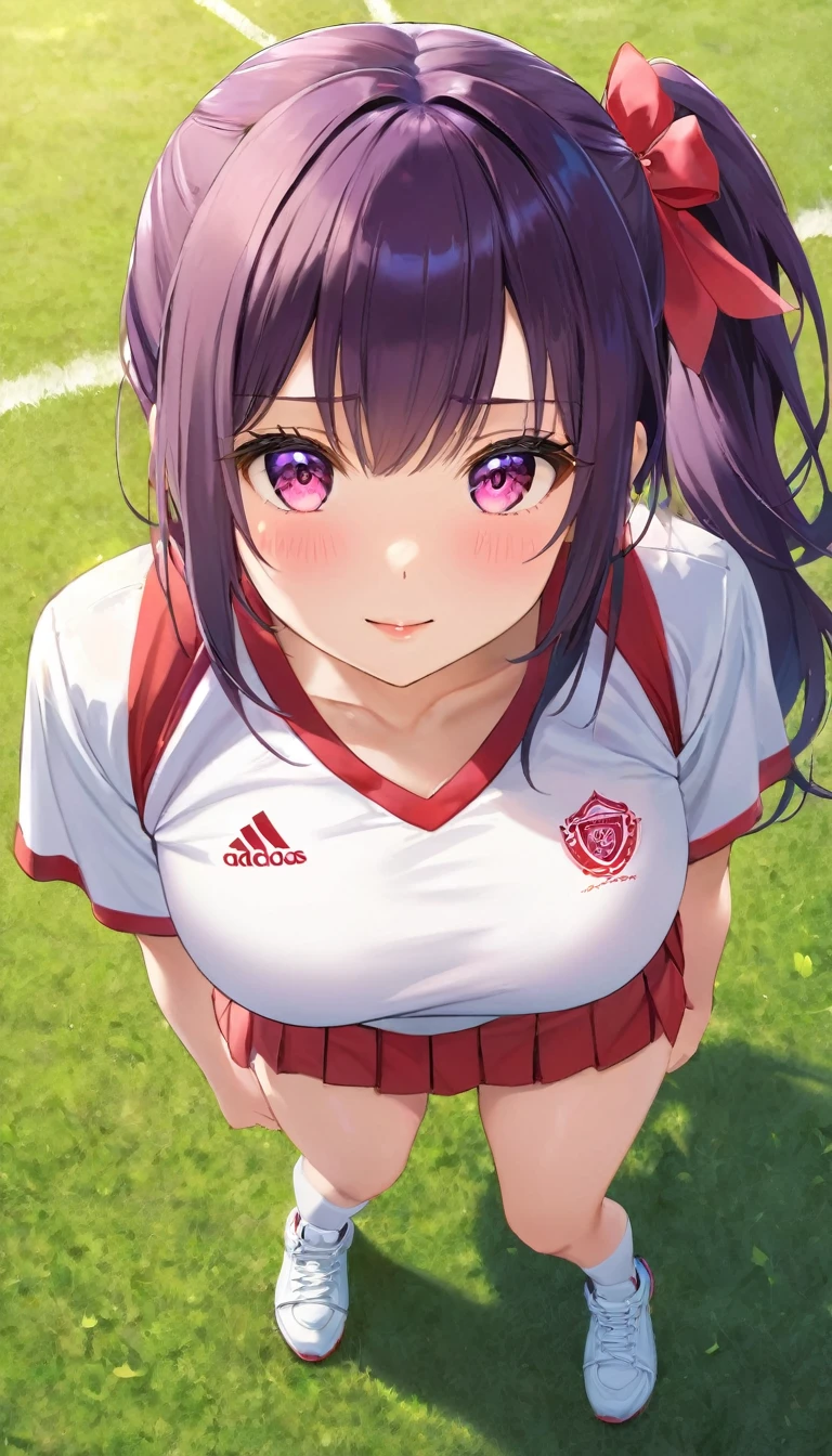 {{{{{16k,Ultra High-resolution realistic photograph of neat virgin first-year junior high school girl's in School-designated gym uniform with junior high ribbon as pretty as a actress in Grass schoolyard, She's in the first year of middle school, but she's too well developed, her cleavage tits are too beautiful, Her bra is showing through under her gym clothes, Aura of being irresistible, but a virgin}}}}},{{Extremely detailed}},{{{{{dye her cheeks flush and integrated her head pure small, thick lips, Enchanting thick gross idol's Lips, She's a volleyball player so she has big boobs}}}}},{{{{{the bang ponytail hair}}}}},{{{{{She get more attractive and smoother her body, her expression and appearance are transformed into that of a pure, Her white tits are so fluffy, and are depicted in great detail, but her sex appeal from her cleavage fills the schoolyard, her bodyline and tits and hips are getting cuter and cuter, She has been reborn as a pretty one-in-a-thousand-year girl with a sparkling aura of cuteness}}}}}