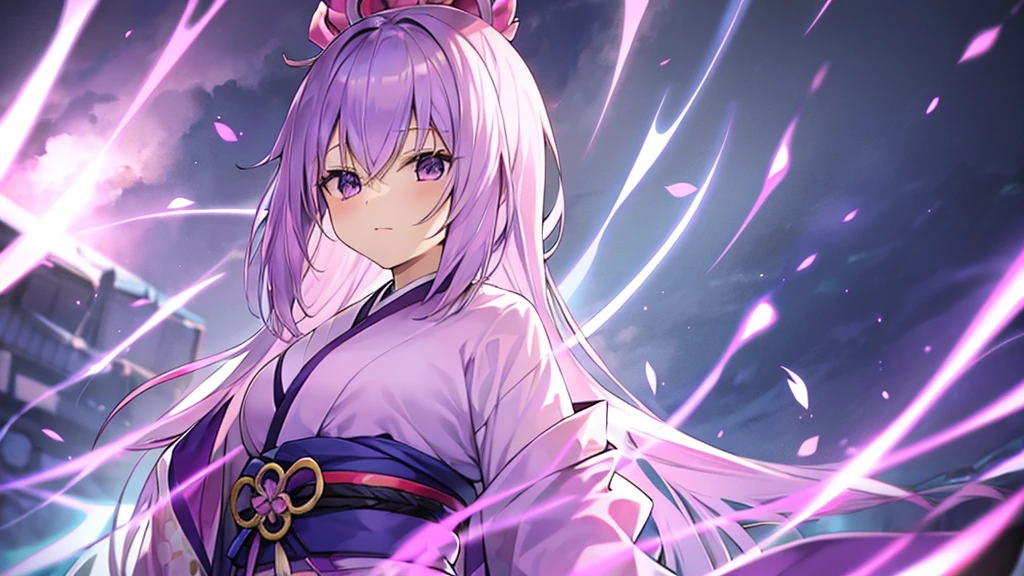 woman clear Light purple hair kimono Anime Style inflammation