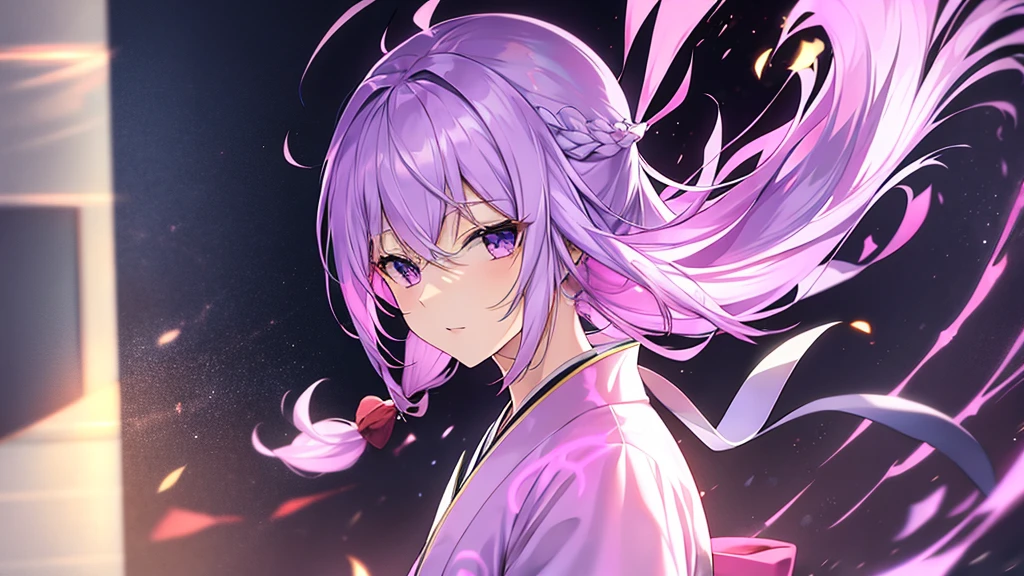 woman clear Light purple hair kimono Anime Style inflammation