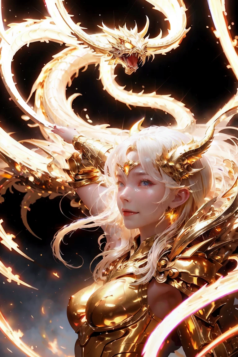 hot sensual dragon woman, doradas