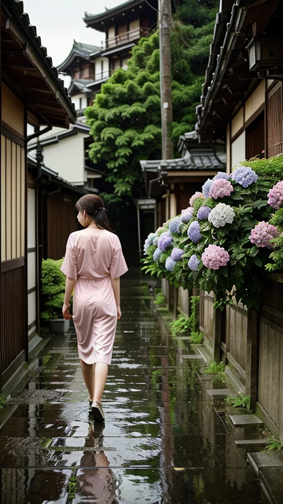buzzer、hydrangea、after the rain、Japan、Style、Real、Lonely、Kyoto、Fantastic、beautiful、rain