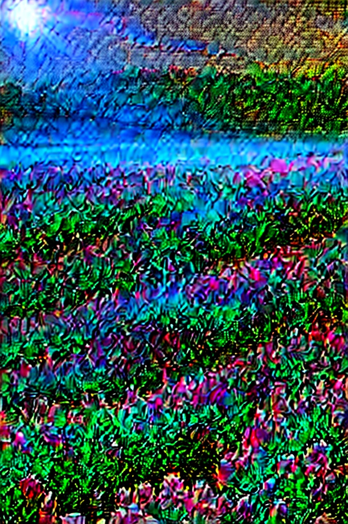 photos realistic, masutepiece, landscape shot、Sunrise spring morning with the sweet scent of life in the air, Open meadows、Flower Garden、
