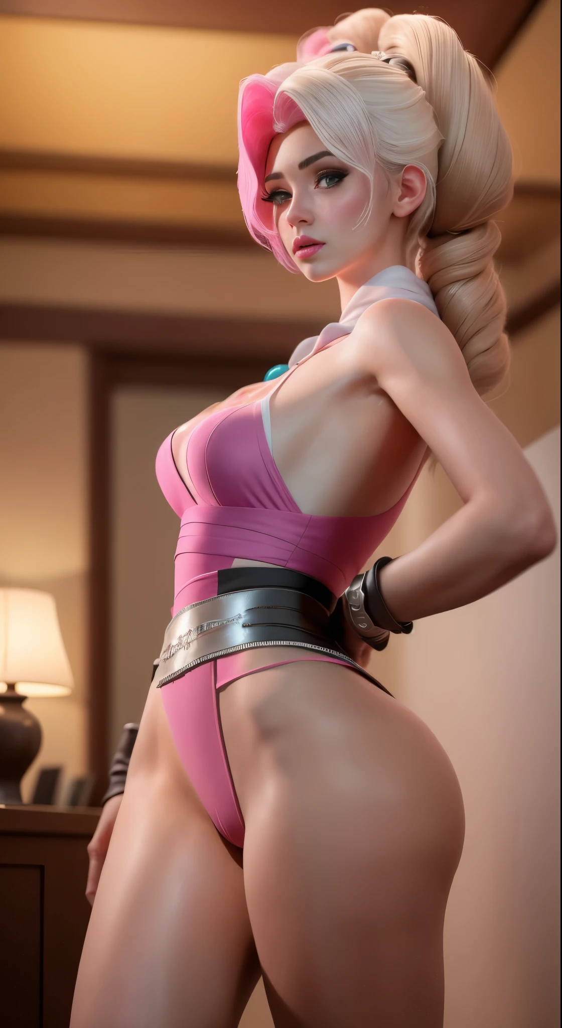 (elsa Frozen-rose quartz SU mixing models .) (ultra FUSION) Highly detailed CG Unity 8k wallpaper, style shot, Complex, high detail, dramatic, Highest quality film still image, Very detailed, Masterpiece, Best Quality, character design, Elsa, frozen elsa,Pink Diamond Fusion (( Dark style)), realistic and ultra detailed rendering style, natural light, sharp character design, (hard focus, 8k), (((natural skin texture))), texturas 8k, Soft cinematic lighting, adobe light room, dark room, HDR, sophisticated, elegant, rich detail, Sharp focus appearance) )), calming tones, Frenzy of details, intricate detail, super detail, low contrast, Soft film lighting, muted colors, Exposure Mix, HDR, Desteñir, 35mm, F/1.4, THEY ARE LIKE THIS, F 16, 25 sec.