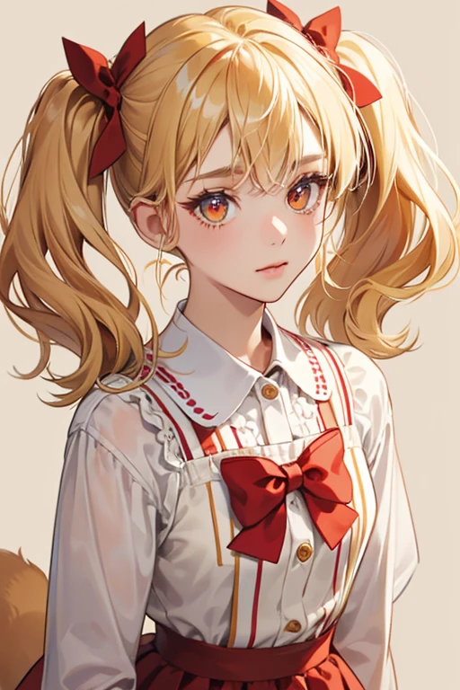 Cheer-Rara is a small tan dog with a beige stripe going vertically down the middle of her face. Her blonde hair has bangs and two pigtails tied with red bows. She wears a white shirt with a red trim around the collar and a red letter B on the front. Her eyes are brown. SPARKLE; GLITTER