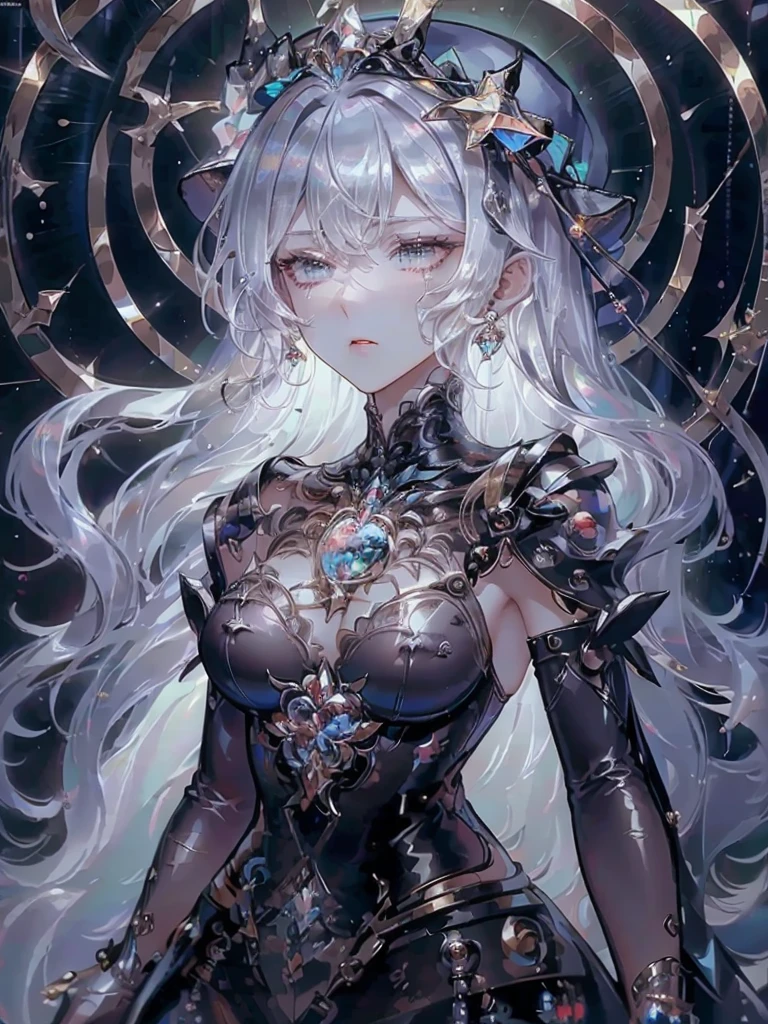 ((Highest quality)),(Ultra-high resolution),(Very detailed),(Detailed Description),((The best CG)),(A masterpiece),Ultra-detailed art,Amazing painting art,(Contemporary art with precise details:1.5),(Fashion magazine cover:1.8), (1 female fashion model:1.6),(Beautiful and well-proportioned face:1.5),Fashion Leader:1.6,Powerful gaze:1.4,(Wear your hat at an angle:1.3),Cropped tops,