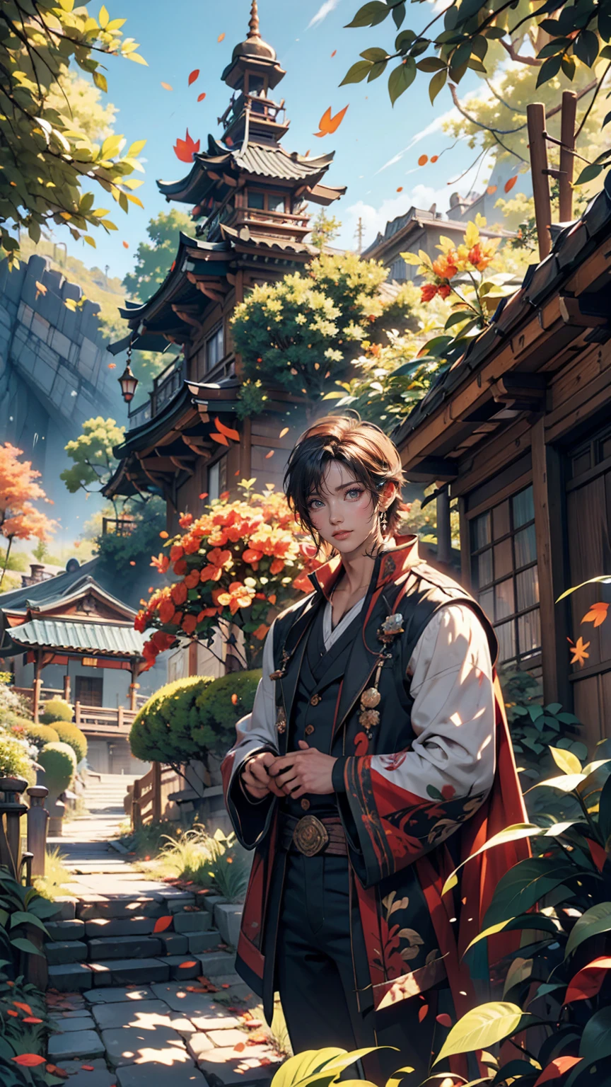 Fallen leaves on the mountain path, Atei Gailan 8K, Inspired by Sylvain Sarrail, Makoto Shinkai Cyril Rolland, Concept Art Wallpaper 4K, Digital Painting Concept Art, Cyril Rolland and Goro Fujita, Inspired by Atei Gailan