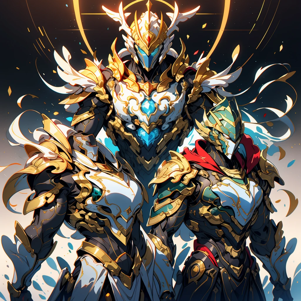 A man wearing a full-face helmet, a fantasy-style biotech armored combat suit, green eyes, (a composite layered chest armor), fully enclosed shoulder guards, matching arm and leg guards, the belt is adorned with Falcon Wing, (the color scheme is primarily white with red and blue accents), the design balances heavy with agility, a high-tech bio-mecha armor, (Armor Concept Inspired by Falcon, stand on the top of a skyscraper in a futuristic sci-fi city), this character embodies a finely crafted fantasy-surreal style armored hero in anime style, exquisite and mature manga art style, (element, plasma, energy, the armor glows), ((male:1.5)), metallic, real texture material, dramatic, high definition, best quality, highres, ultra-detailed, ultra-fine painting, extremely delicate, professional, perfect body proportions, golden ratio, anatomically correct, symmetrical face, extremely detailed eyes and face, high quality eyes, creativity, RAW photo, UHD, 32k, Natural light, cinematic lighting, masterpiece-anatomy-perfect, masterpiece:1.5