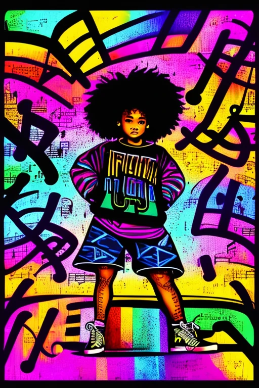 A background filled with scattered musical notes in various sizes and colors
A background completely filled with scattered musical notes in various sizes and colors, covering the entire screen.
beautiful girl colorful image
Dance hiphop Dance CREW Waacking Dance
Punking
black medium hair black medium hair
Five fingers Baggy clothes Baggy clothes