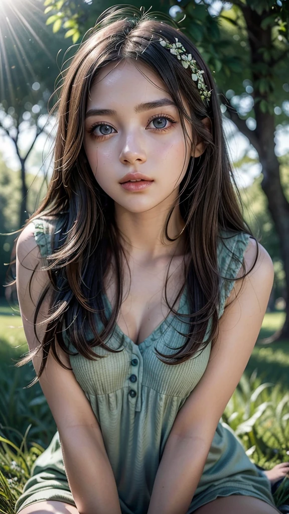 Highest quality, RAW Photos, Realistic Face, Incredibly beautiful girl, cute, Silky smooth and lustrous hair, Depth of written boundary, High resolution, Super detailed,wet, in forest, ahegao face, Extremely detailed eye and face, Sharp pupils, Realistic students, Sharp focus, Cinema Lighting, small, (big breasts:1.2), (slim, , delicate), Thin thighs, (Tight waist:1.2), Delicate and sexy collarbone, (leopard lingerie:1.2), (Lifting leopard lingerie to show off a small cute nipples exposed:1.5)))、