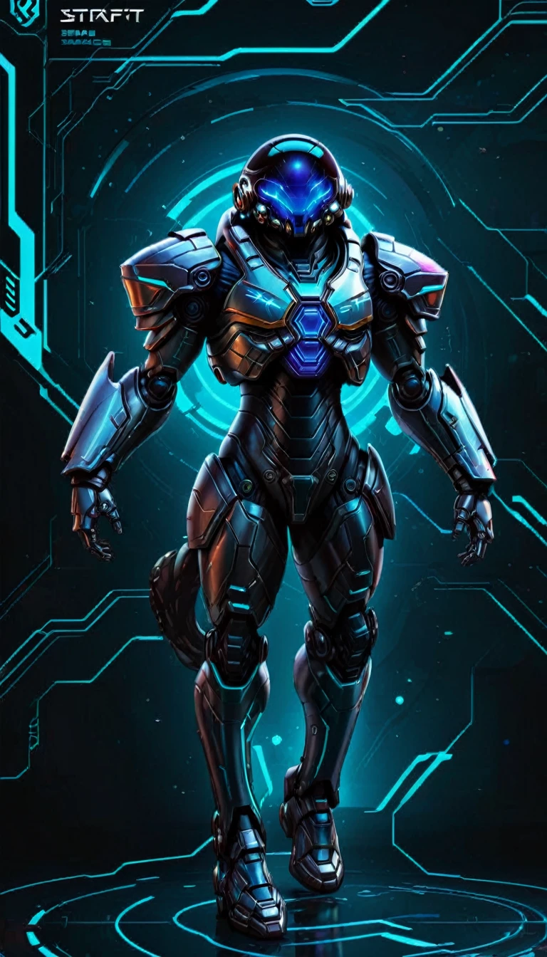 full body of a space craft pilot in a ultra futurist mecha holding an helmet, concept art inspired by Theodore Major, featured on zbrush central, full body, holography, streamlined neon mecha, samus aran bioorganic varia mecha, samus, mjolnir armor from halo infinite, sci - fi mecha, science fiction mecha, starcraft 2 videogame character, full body, hq 4k