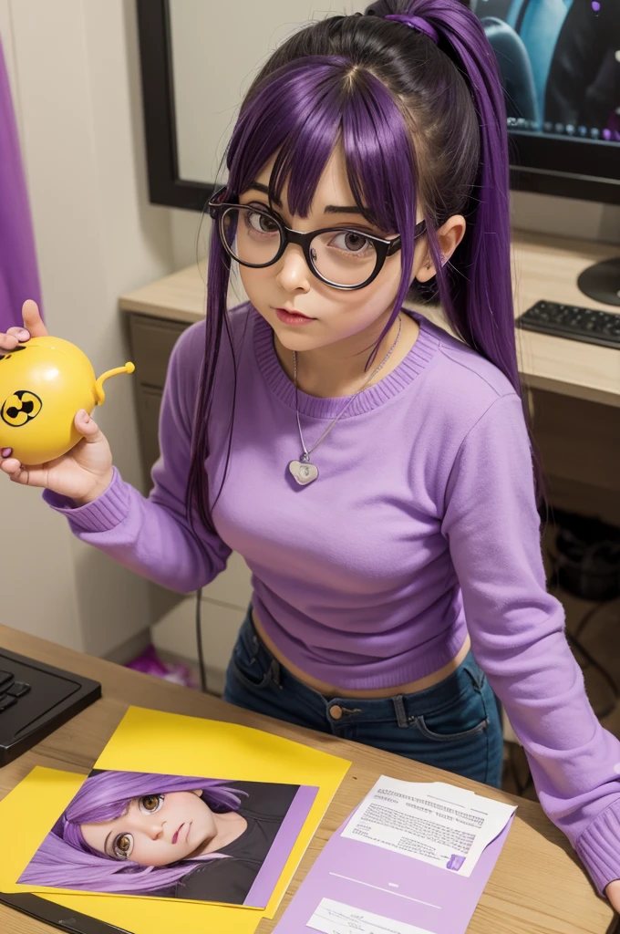 Create me a purple minion from the movie Despicable Me
