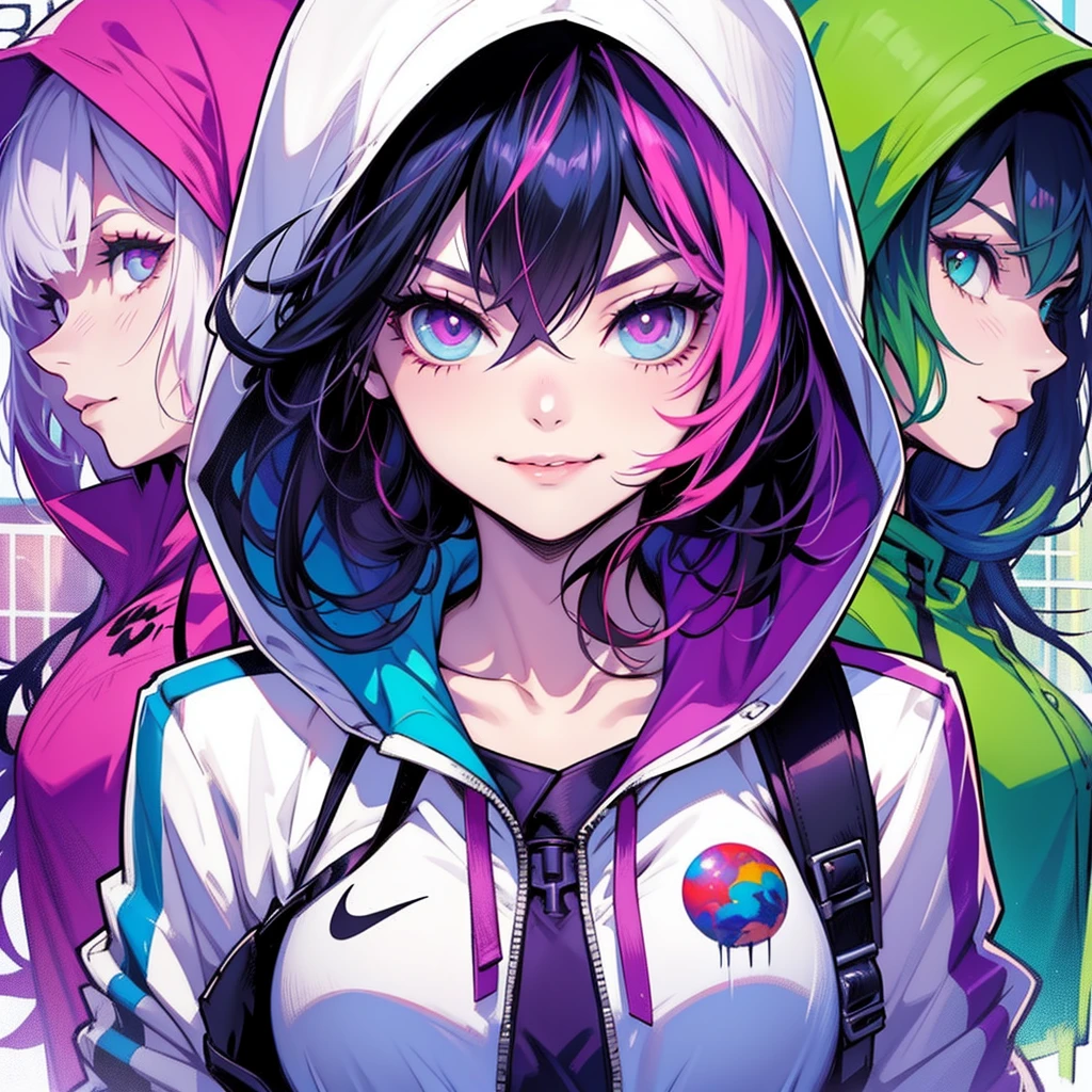 a woman sitting on a ledge in front of a full moon,red, green luminaty , Gotich, comic cover art, goth girl, sexy :8, attractive character, on amino, bats flying over tombstones, nico robin, horror smile, spike collar, beautiful fantasy painting, cruel korean goth girl, sultry and beckoning, pfp