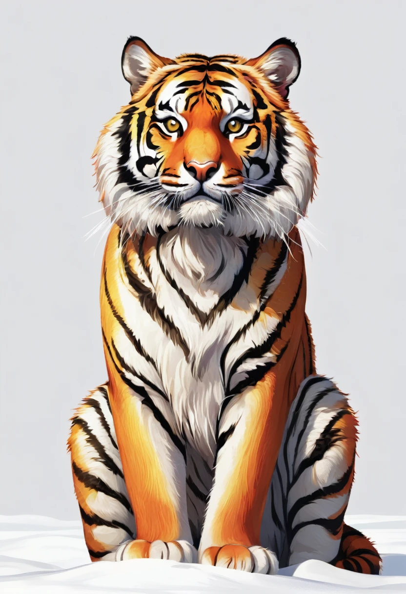 Christmas Tiger,HD,White background,4K,