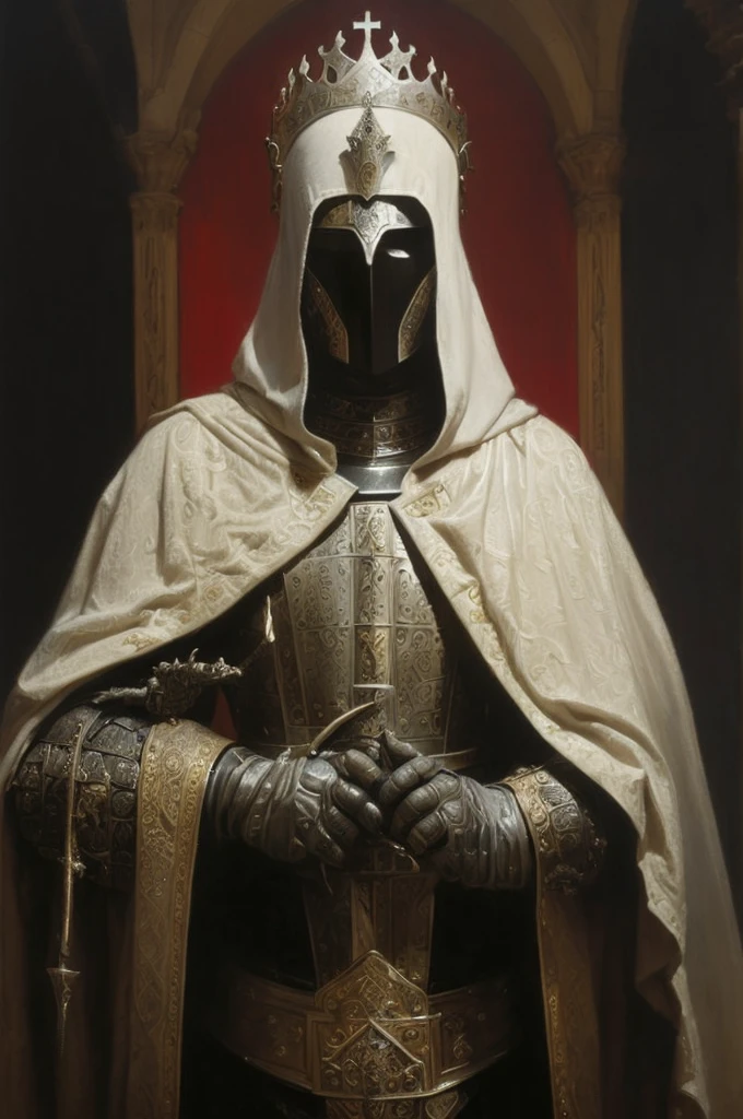 a painting of a man wearing a crown and a robe holding a sword, holy crusader medieval, tom bagshaw giancola given, holy crusader medieval knight, by Donato Giancola, holy crusader, craig mullins necro, painting of a knight, hyperdetailed | giancola given, Teutonic horseman, Templar, Adrian Borda, holy crusader medieval