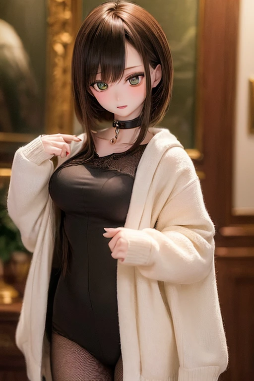 (SFW:2), photorealistic, realistic photo, ((highest quality)), ((masterpiece)), detailed, kukolnydom, doll, (mature woman, 22yo, 22 years old:1.6), solo, ((cowboy shot, sitting on sofa, reclining on sofa, arms on sides, parted lips)), (green eyes, brown hair, looking down, blank eyes, empty eyes, detailed eyes:1.3), dress, museum, 8k