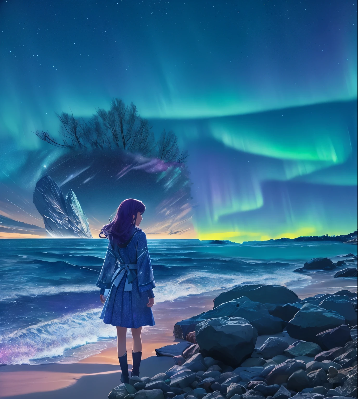 "Aurora starry sky"