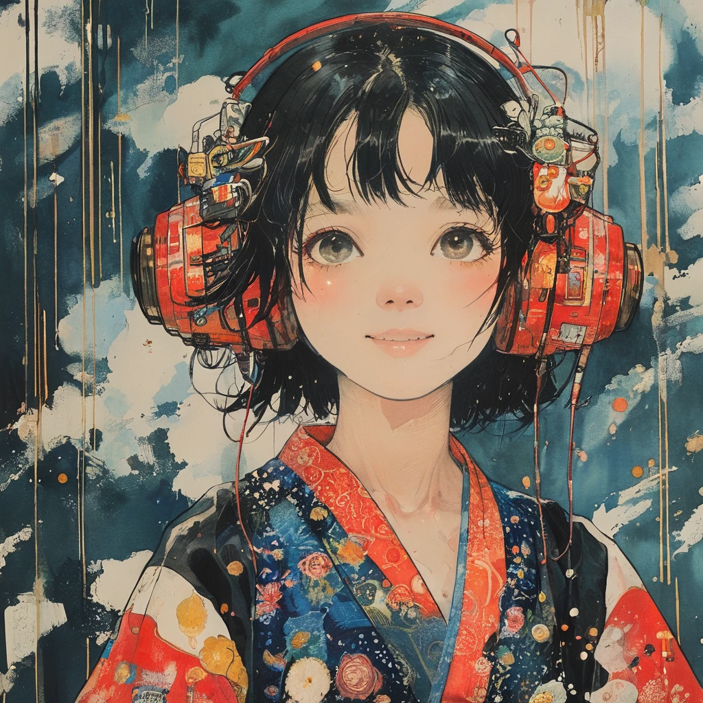 (Absurd resolution:1.8)、(High resolution:1.4)、(masterpiece:1.4)、(Super detailed:1.3)、(1 female:1.3)、(solo:1.4)、firework、Short Bob、Black Short Bob、kimono、Look forward、close your eyes、smile、Shinkai Makoto&#39;s Wind of Light、Close-up of face、Ultra-fine illustration、Vibrant colors、Cinematic Light、Exciting light production、Intricate details、Big armpit chest、Hairpin、kimono、happiness、smile、View from below、Japanese sparklers。
