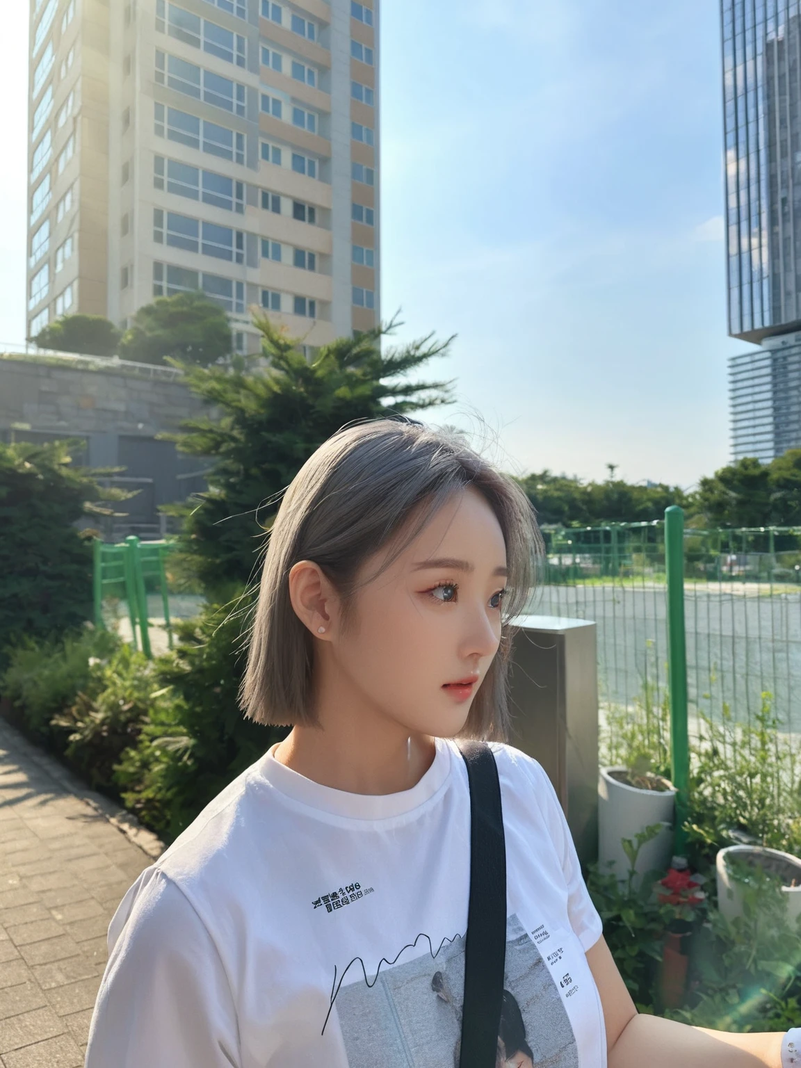 Best Quality, 8k, Masterpiece, (Portrait: 1.3), (photo realistic:1.4), (hyper realistic:1.4), Sharp Focus, looking at viewer, (smoother lighting:1.1), (increase cinematic lighting quality:0.9), realistic lighting, backlighting, light on face, ray trace, (brightening light:1.2), (Increase quality:1.4), sharp detail, (best quality real texture skin:1.4), finely detailed eyes, black_eyes, finely detailed face, 25 year old Korean woman, (white formal_shirt:1.4), (Create an image maintaining the original base model hairstyle:1.5)