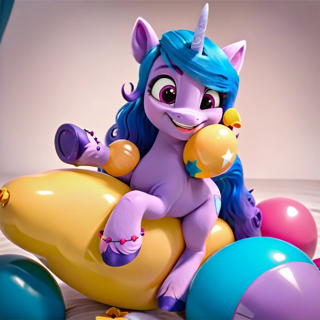 score_9, score_8_up, score_7_up, score_6_up, score_5_up, score_4_up, 
female, Izzy Moonbow, solo, looner, nonpop, balloon nonpop, detailed background, party, selfie, fanservice, plot, balloon fetish, balloon support, 3d, hd, 4k, solo,
safe, rating safe,
spread legs, plot, blowing up balloons, balloon blowing, wide hips, arched back, overinflated balloon, tight balloon, necked balloon, translucent balloon, white star print on balloon, balloon inflation, bouncing, squeaking, noisy, loud,
My Little Pony: Make Your Mark, My Little Pony: A New Generation, cinematic, dynamic angle, depth of field, bloom, subsurface scattering