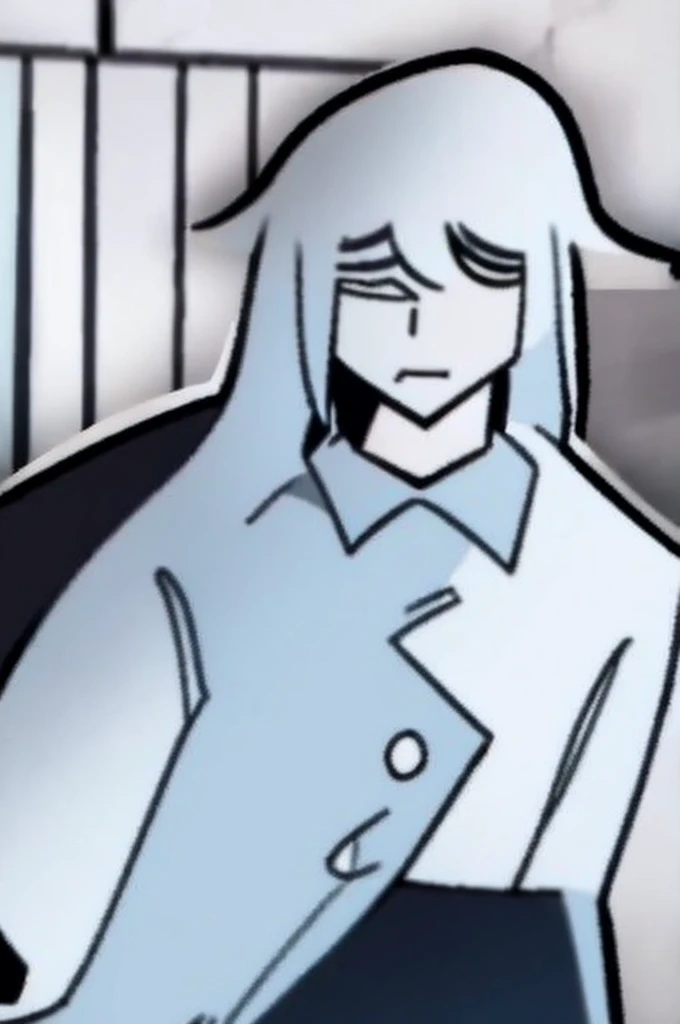 white haired male in a suit