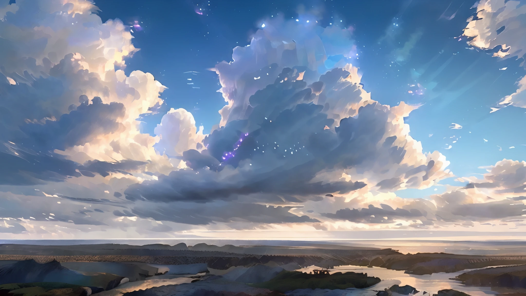 Masterpiece, best quality, (very detailed CG unity 8k wallpaper) (best quality), (best illustration), (best shadows) Nature', blue sea,delicate leaves petals of various colors falling in the air light Tracking, super detailed --v6