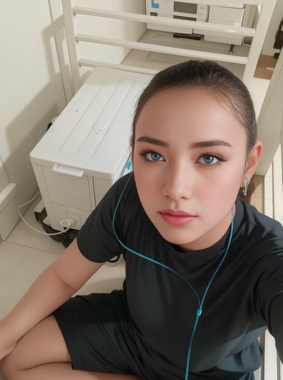 Beautiful big breastokeh), indoors, detailed luxury living room, gentle and charming beautiful goddess, Korean(kpop-idol), solo, necklace, oval face, double eyelids, smart, good hands, good feet, Natural, (from below angle), (glossy skin:1.05), ((low angle)), Perfect figure, (64k, UHD, RAW photo, best quality, masterpiece:1.4), (realistic, photo-realistic:1.37), ultra high res, photon mapping, radiosity, physically-based rendering, professional soft lighting, blue eyes, purpel hair