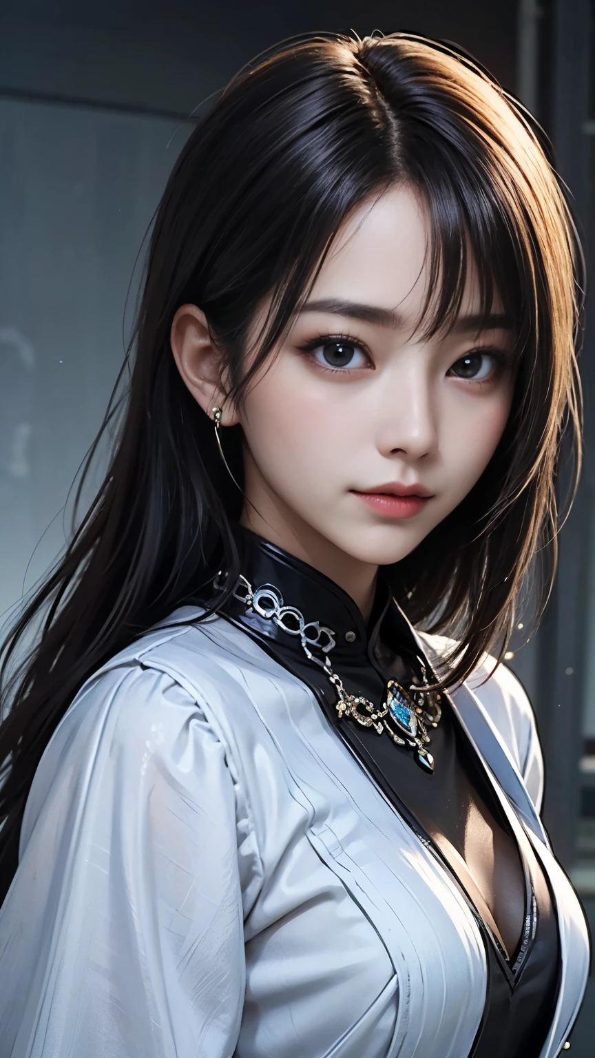 Araffe asian woman with long hair and a white shirt - SeaArt AI