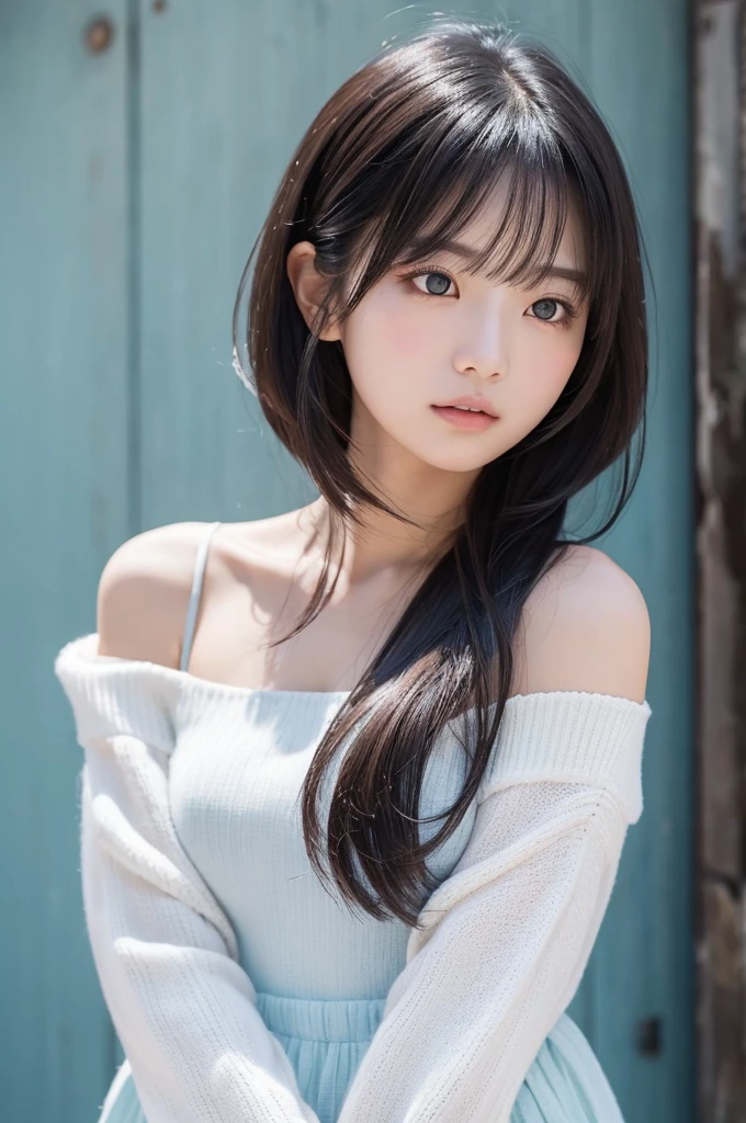 Vertical screen、For full body images、A mysterious and attractive Japanese girl is shown.。She has a dark and serious vibe.、Quietly gazing at me。Her hair is a natural short bob、Her black hair is messy as it flutters in the wind.。Her bangs fell over her face.、The shadows add a layer of mystery to her face.。
Her eyes are big、It seems like there is deep emotion in it.。Eyes are dark、It glows faintly in the light。Her expression is somewhat fleeting.、It gives the impression of being quietly pondering something.。Her slightly parted lips were a pale pink color.、Gives a natural beauty。
She is wearing a white off-the-shoulder、Her simple and calm outfit makes her presence stand out even more.。It contrasts with the cool overall color scheme.。Her outfit is simple.、Her simplicity enhances her beauty.。
The background is a pale blue-grey、It is simple with no decoration whatsoever.。This simple background、Highlighting her presence、The whole place exudes a tranquil atmosphere.。The background color is cold and quiet.、The contrast between her hair color and the white of her outfit is emphasized.、Makes a visual impact。
from her appearance、You can feel the fleeting moment and the strong presence at the same time.。Her beauty is delicate、
Overall、This image is a mix of tranquility and mystical beauty.。Her fragile expression and simple outfit、And the inorganic color tone of the background blends in.、It gives a deep impression to the viewer。Her appearance is、It's like a momentary illusion in a dream、Its transience enhances its beauty even more.。