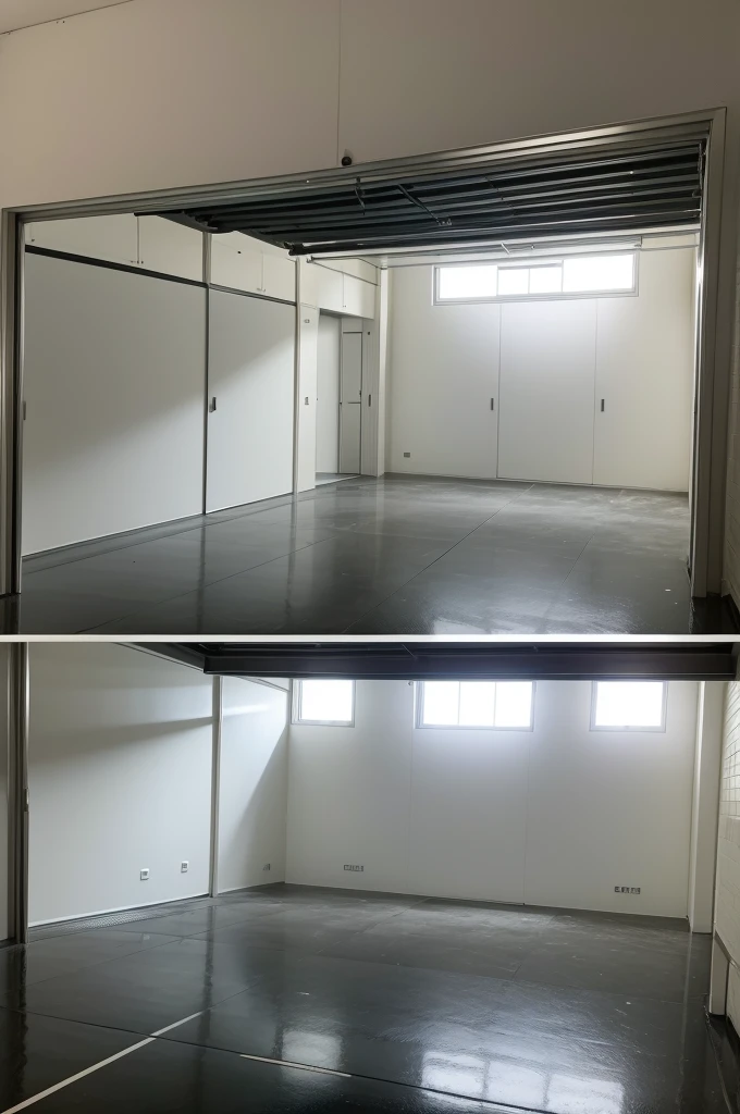 house garage measuring 4 meters by 5 meters, with two cars parked, a clean and beautiful garage