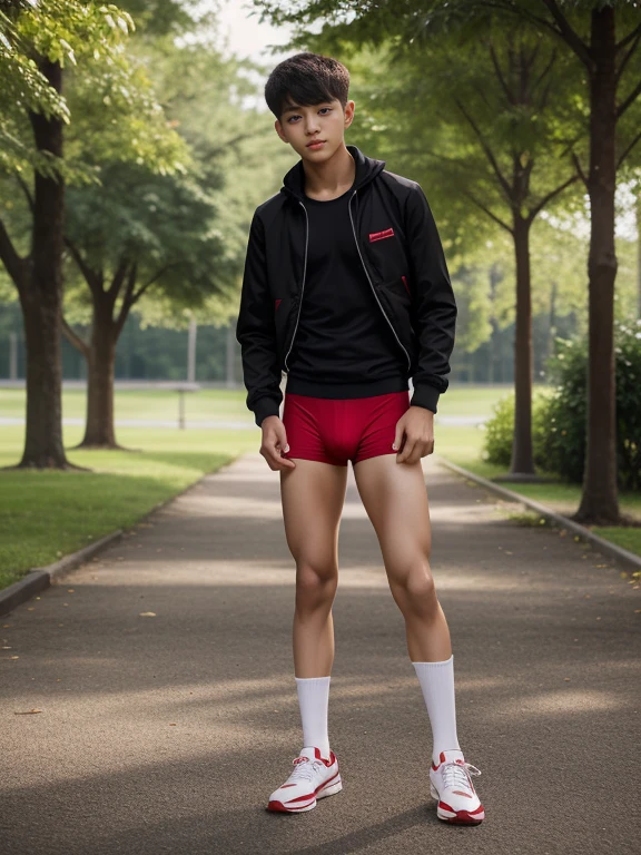 teenagers , young , light-skin , wearing an dark red sexy underwear, tmasterpiece,k hd,the feet,Transparent sports vest,semi transparent,black long socks,The barefoot , red colour , handsome and cute , extreme cute boy , white skin , dark red underwear boxers shorts , extremely tall and cute boy ,oppa model , handsome model , full body , dark red boxers underwears short shorts , black socks , white light-skin , Chinese model , young boy , white skin , handsome and extremely cute , red boxers underwear shorts , long black socks , handsome model , at the park , jogging , model oppa , long legs , jogging , running , high knee black socks ,black long socks , stand up , extremely tall , extremely high , red underwears , red sports underwear , long black socks , clean and white legs , Chinese model , extremely long legs , looking at the camera , clean and white thigh , heavy bulge , kid face , baby face , wearing jacket , red underwears boxers , light and white skin , Chinese model,high school boy , chinese handsome face , korean handsome face
