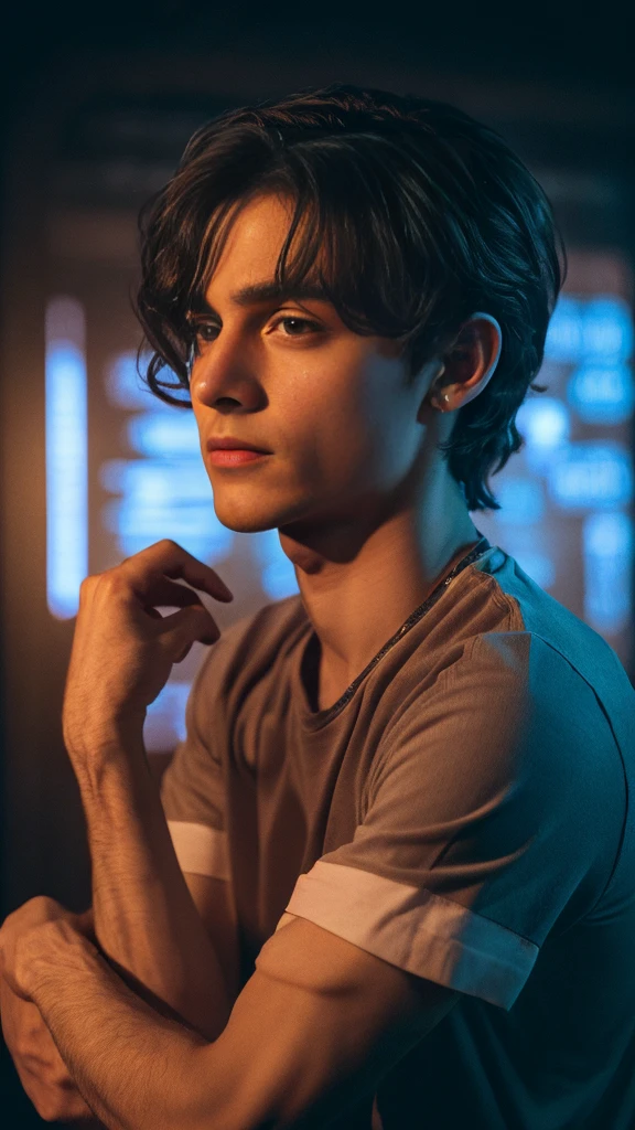 masterpiece, ((Beautiful Boy)), ((logic)), ((High resolution)), RAW Photos, The veins in his arms are visible, Perfect limbs, Beautiful double eyelids, Depth of the written border, Cinema Lighting, Delicate depiction of hair, (good looking), Familiar,  There&#39;s no one here, Beautiful Nose, Observe the audience, ((首logicまで少しカールした黒のショートヘア)), (Nude),, ((Shiny, Hairless muscle)), Simple modern room, smile, Very beautiful and pretty face