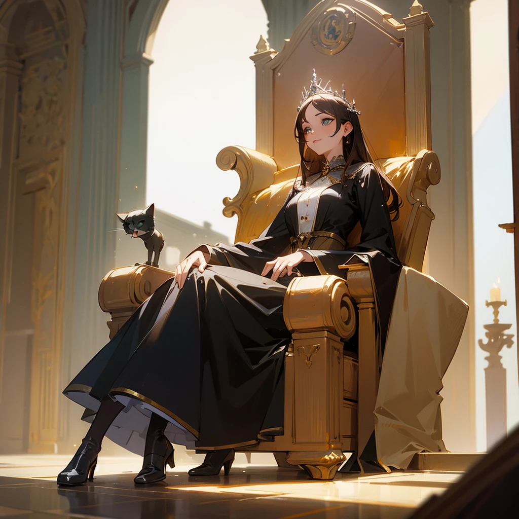 a costumed woman sitting on a throne with a cat's head, Anime goddess, ((a beautiful fantasy empress)), a beautiful fantasy empress, guweiz masterpiece, gorgeous goddess, beautiful seductive anime woman, Guweiz, 极其详细的Artgerm, artwork in the style of guweiz, ancient goddess, guweiz on pixiv artstation