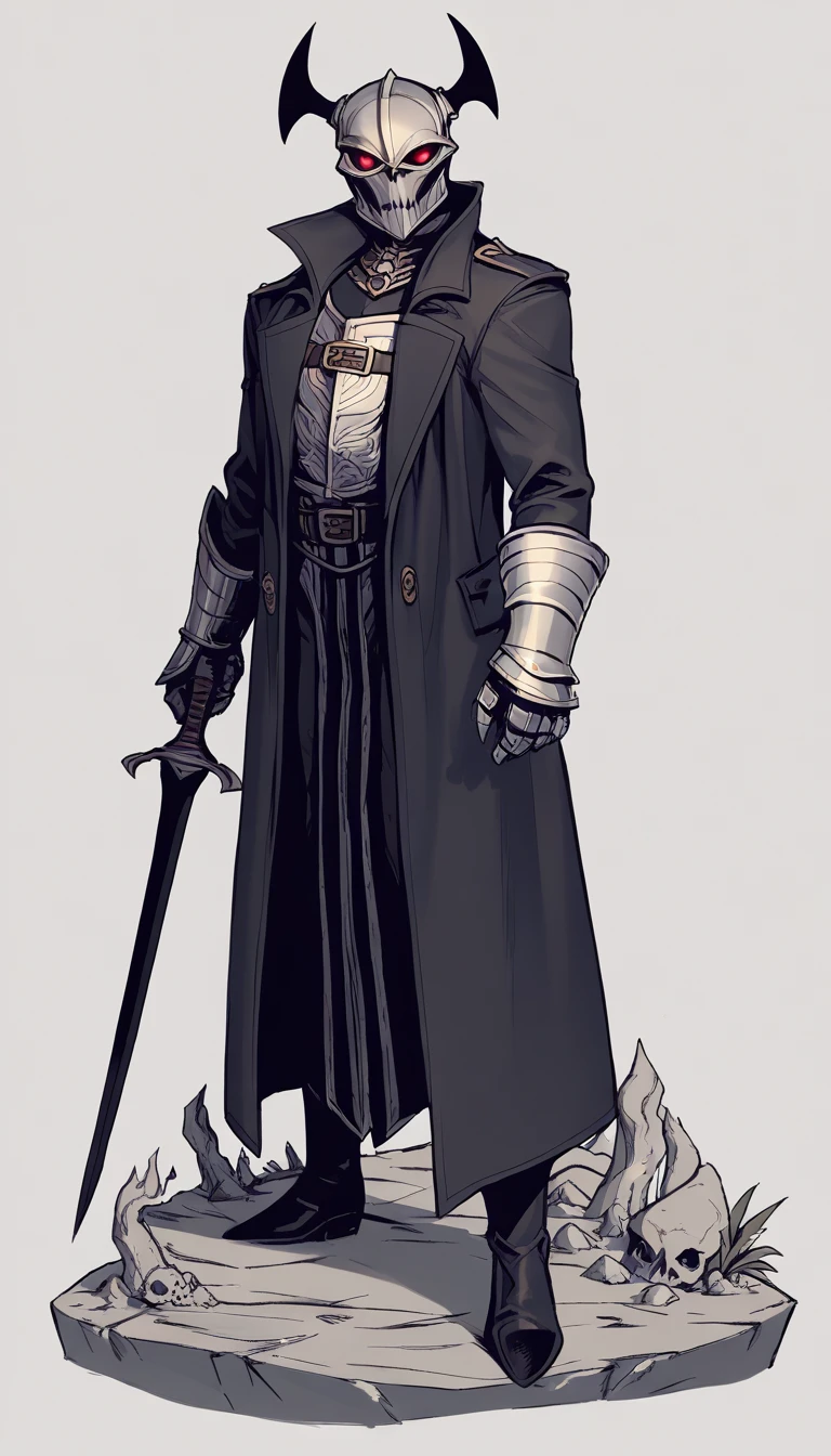 score_9, score_8_up, score_7_up, score_6_up, score_5_up, score_4_up, blu3s, ((side view)) of (handsome male vampire) lord standing on rocky hill, ornate black ((trench coat)) and (armored gloves) with sharp edges, ((battlefield)), ((stormy)).
