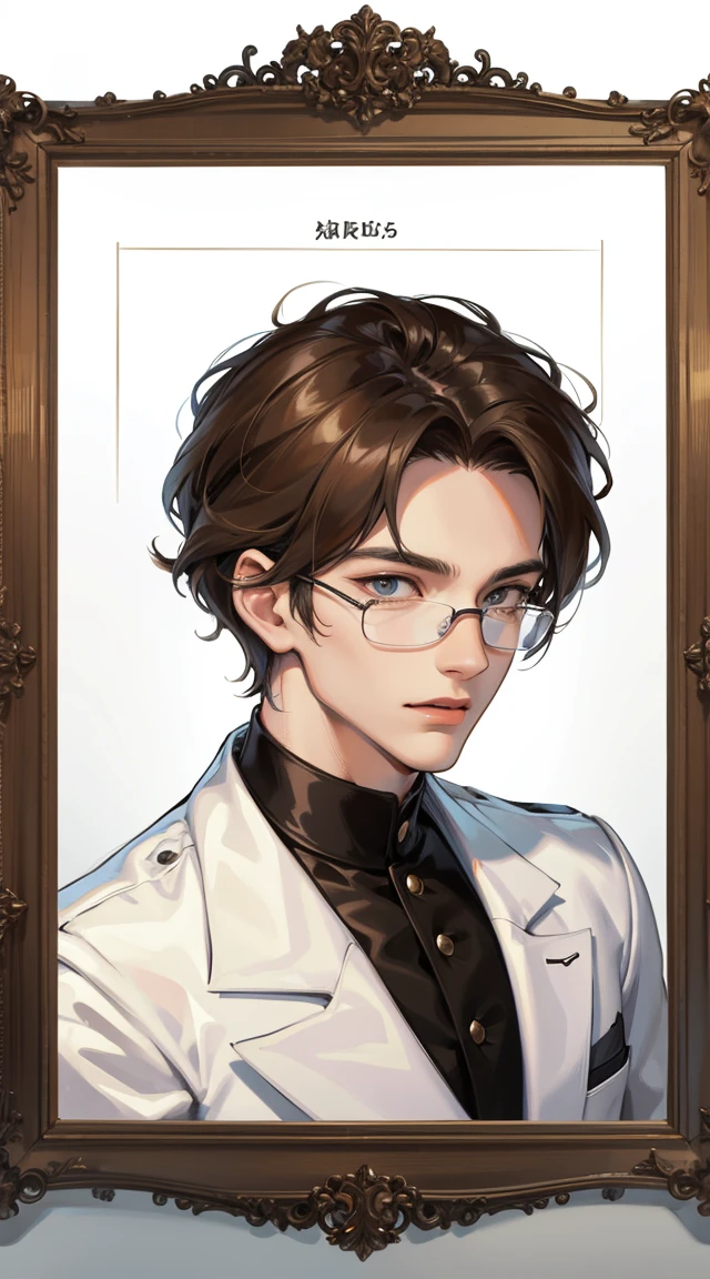 Handsome guy looking at photo frame