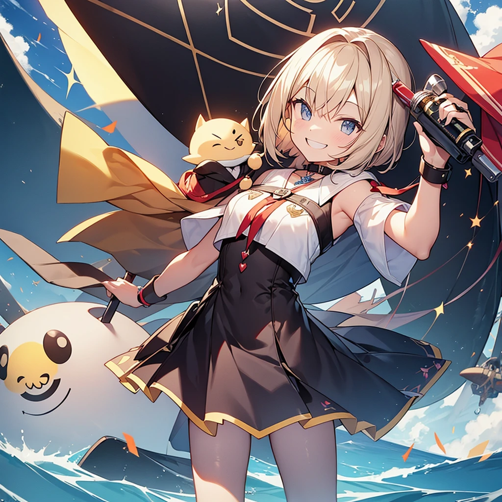 (high quality detailed art 8k, ((anime girl)),((beautiful fantasy queen))), high quality lighting, natural shadows, ((highly detailed art germ)), floating feeling, sexy pose, dress, large breasts, exposed stomach, white liquid, exposed armpits, beautiful face, seductive eyes, detailed digital anime art, dynamic angle, strap, (pool side view), ripples, water surface. He has a stick in his mouth.