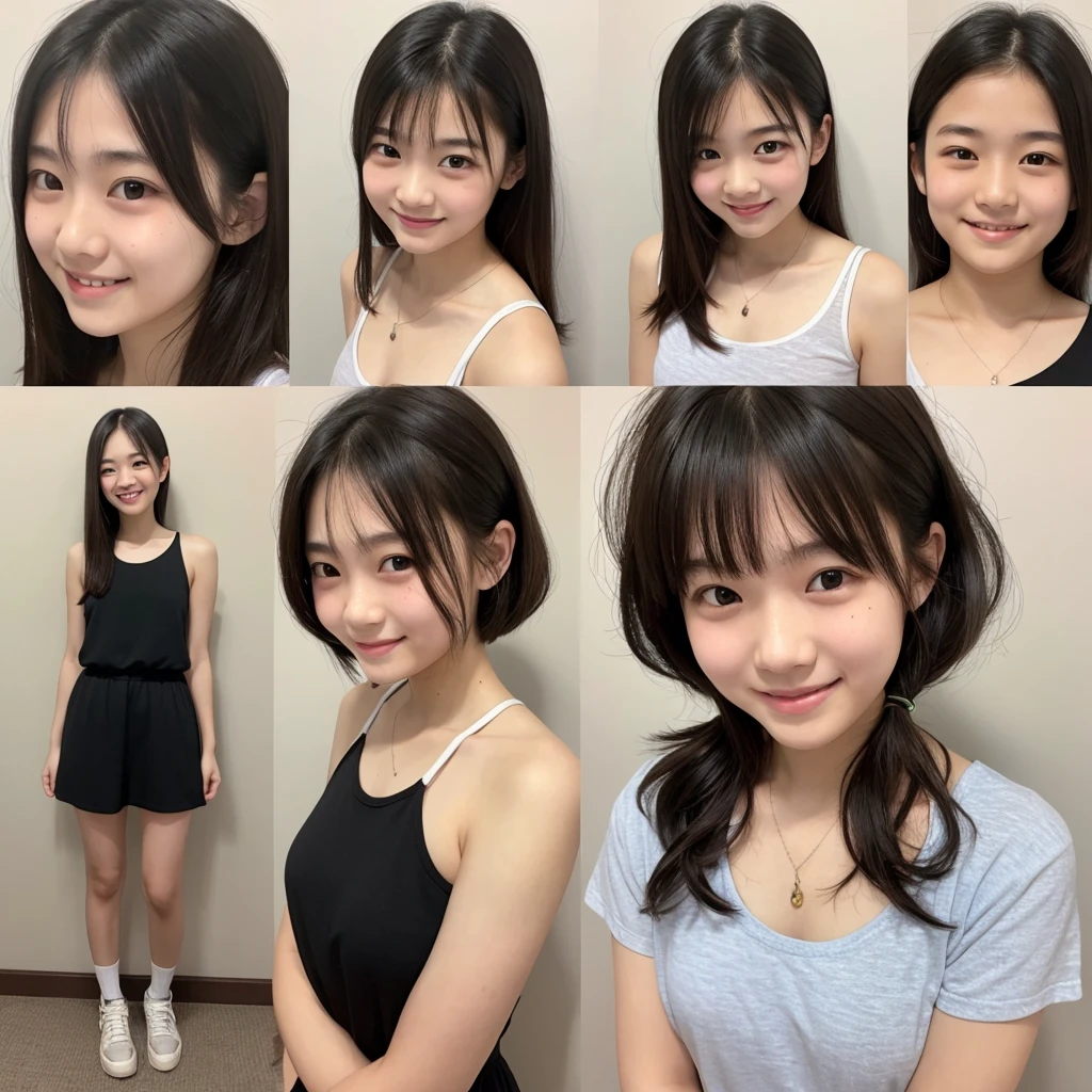 15 years old、smile、whole body、upright