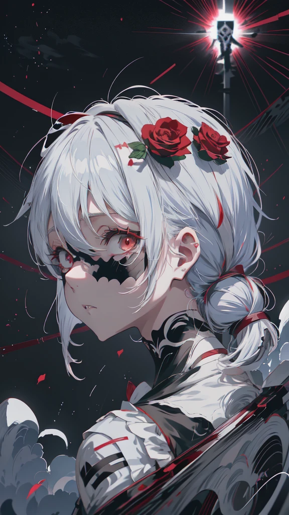 Anime girl with white hair and black and red rose hair, Best anime 4k konachan wallpaper, 4K Manga Wallpapers, Zero-chan art, 4k anime wallpaper, Zero-chan, 2b, 2b ..., Anime Style 4k, Gap Moe Yandere Grimdark, portrait Gap Moe Yandere Grimdark, kaneki ken, anime wallpaper 4k
