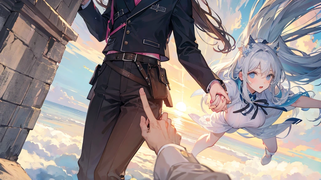 Man and woman holding hands