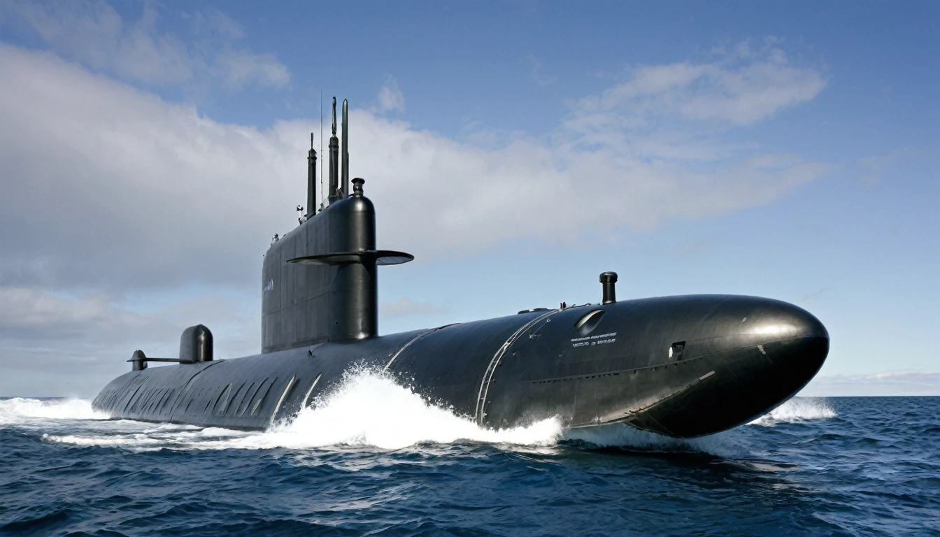 Kraken submarine 1972-2000
Propulsion: Nuclear reactor (for nuclear submarines), advanced diesel-electric engines (for conventional submarines).
Detection Technology: Advanced sonar, underwater radars.
Weapons: Wire-guided torpedoes, ballistic missiles, smart mines.
Communication: UHF radio, satellite communications.
Construction Material: Steel and titanium alloy.
Additional Capacity: Reinforced structure with the ability to break through thin ice.