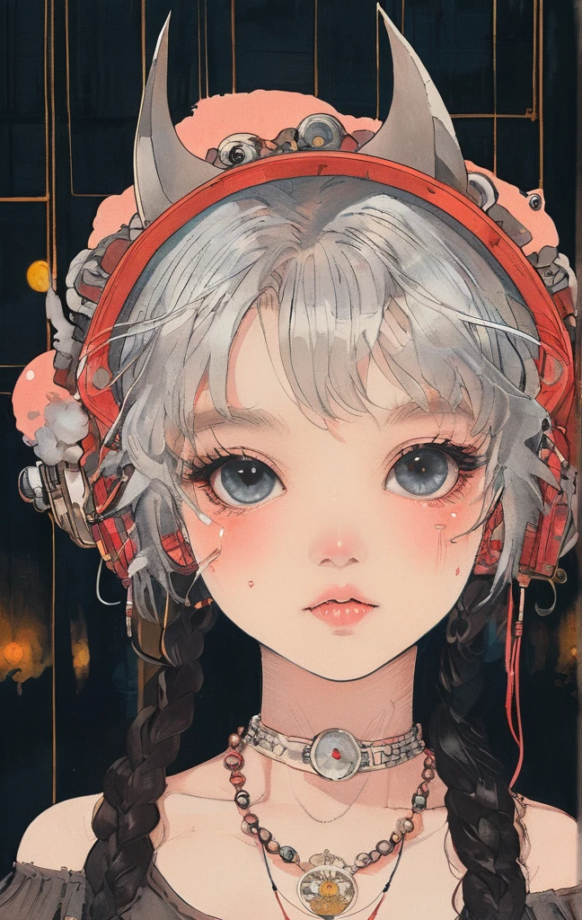 1 girl,soft,Confident, alluring,thin body,evil grin,evil big eyes,gery hair,white face,bra lac showing,pink lips small mouth,shoulderless dress,lac,chocker,earring,jewellery,
portrait,monster face,scary eyes,looking at viewr ,face foucs,horror,black background
,Tight, close-up, eye-level,shark teeth,fangs
breack
(intricate background of scene decorations), apocalypse space,night atmosphere, rose Patels,fire balls,1explosion,hot ash arround, character ,street,pov eye,
night time , comfy, direct,lighting,moon lightneon lights
breack
((masterpiece)), (top quality), (best quality), (((ultra-detailed, 8k quality))), (large masterpiece digital art), (detailed line art), ((perfect anatomy)), extremely detailed body, extremely detailed finger, best hands, perfect face,perfect ears, beautiful face, (blush), extremely detailed eyes, ((expressive eyes)), gradient eyes, beautiful eyes,glowing eye pupils,perfect ears,perfect eyes, perfect fingers,perfect nails,
