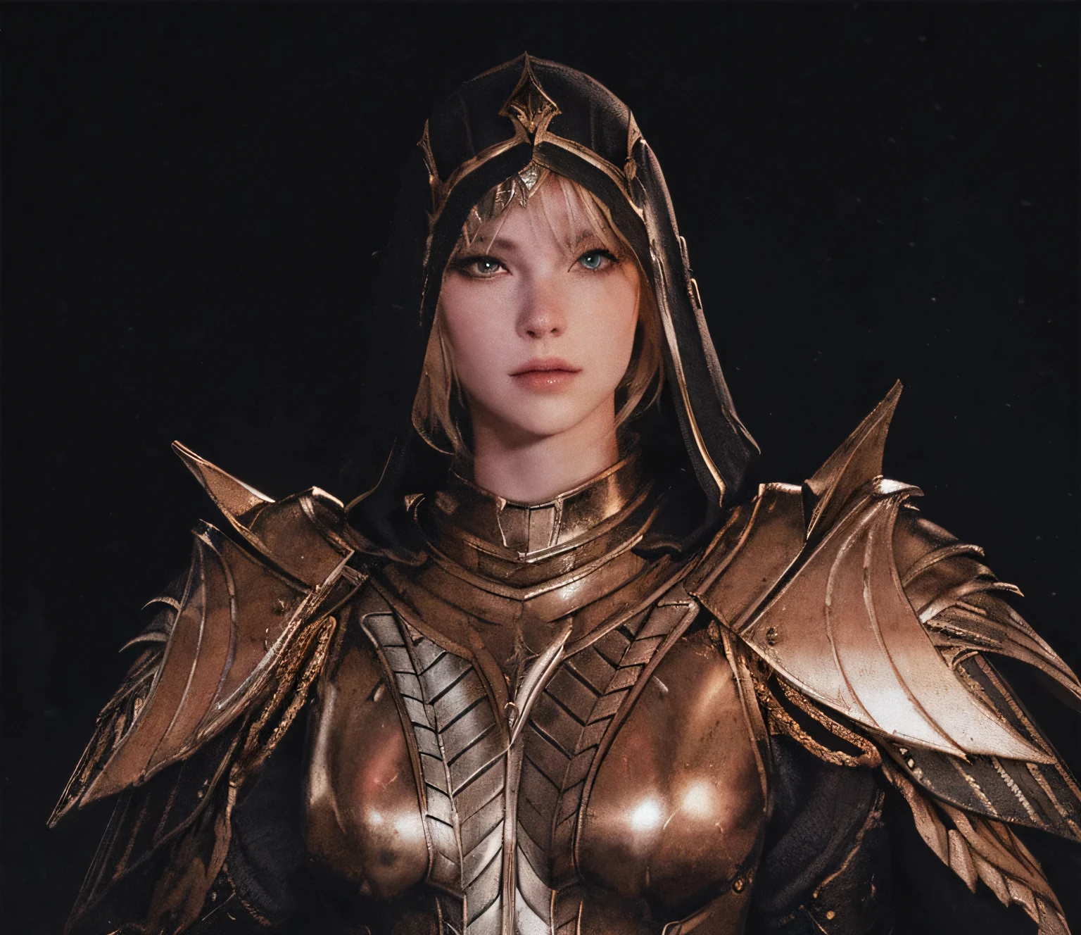 blonde woman in armor with serious and seductive expression and staff and armor on display, lineage revolution style 2, portrait knight female, armor focus on face, female character, character up close, character up close, beautiful female paladin, close do personagem, 8k Character Details, Dragon portrait, female paladin portrait, hyperdetailed fantasy character, from lineage 2