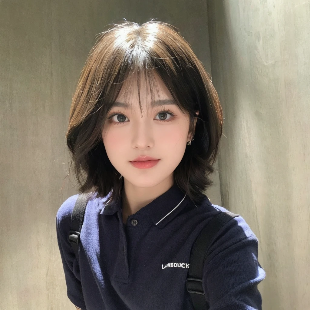 Short black brown hair,Beautiful and natural,The background is more advanced and beautiful