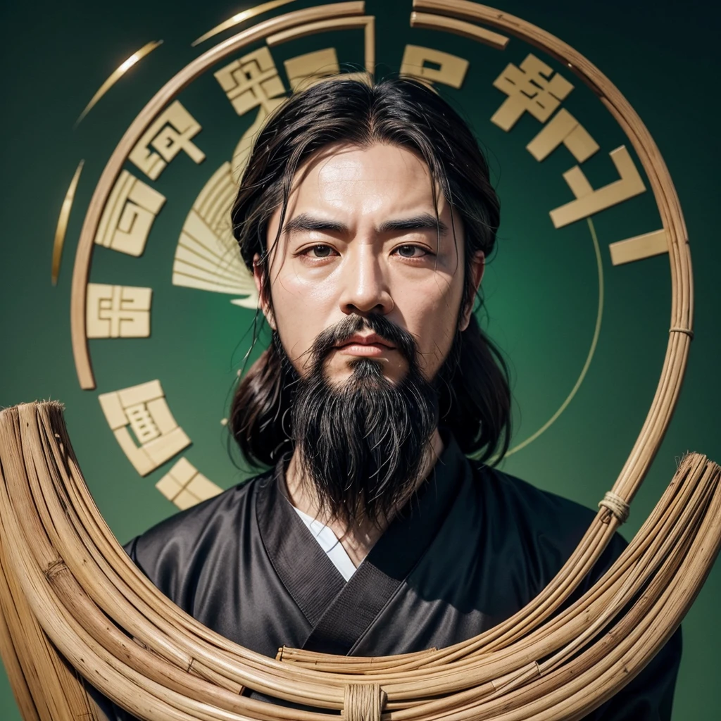 "Design a logo featuring Confucius, the renowned Chinese philosopher. The logo should depict Confucius with an aura of wisdom and calm presence meditando in nature. He should have a serene and thoughtful expression, wearing traditional Chinese robes. Incorporate elements that symbolize philosophy and wisdom, such as ancient scrolls, bamboo, or a Chinese landscape background. The overall design should exude a sense of education, wisdom, and tranquility, suitable for a motivational and stoic-themed YouTube channel."