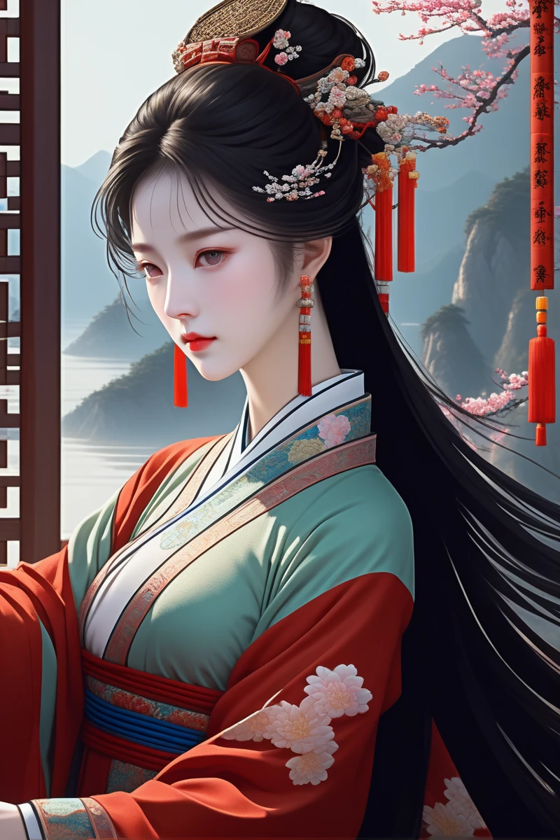 A pixel art masterpiece,best quality, Surreal,32k,RAW photos,Detailed Skin, 8K Ultra HD, Lin Daiyu，，Classical Chinese novels，Classical women，Beautiful woman in traditional clothing，Lin Daiyu