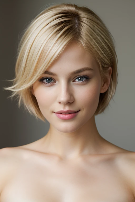 highest quality, Realistic, masterpiece, 8k, 1 girl, take a picture, Digital Art, Blonde Goddess, Beautiful blonde girl, bob hair, short hair, Gorgeous Woman, Sexy Girls, Nude, Looking at the camera is sexy