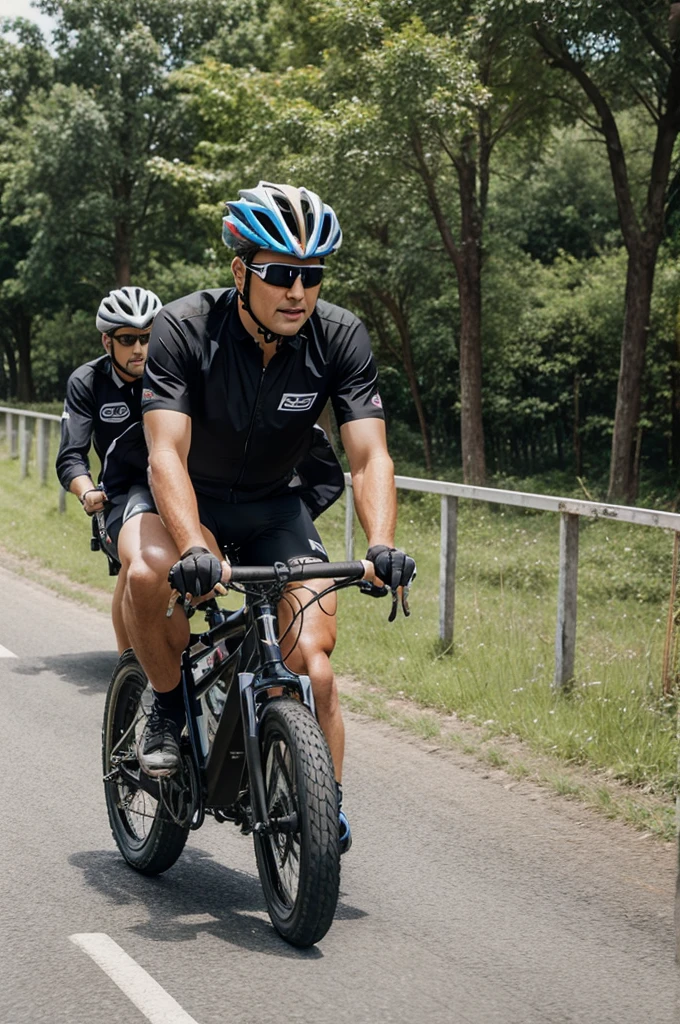 There's a man standing next to a bicycle on a road, imagem de um motociclista masculino, ciclismo!!, Fato de ciclismo Nike, Tiro em GoPro9, B - Rolo, Filmagens de baixa qualidade, Motivacional, andar de bicicleta, standing bravely on the road, documentary still, youtube video screenshot, Tiro em Sony A 7 III, Tiro no iPhone 1 3 Pro Max