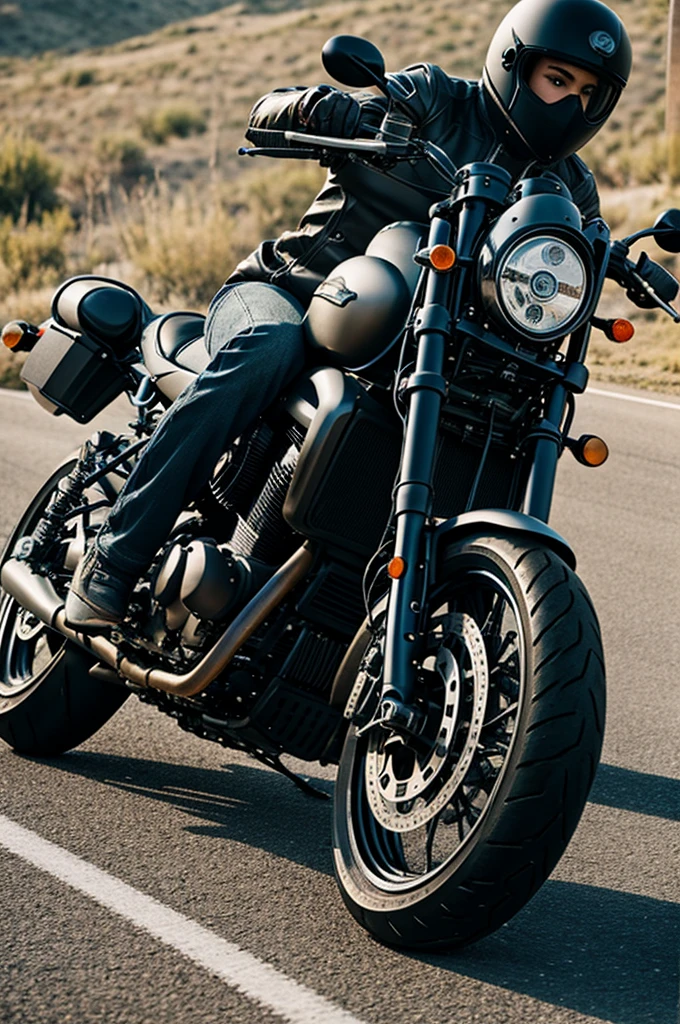 Create an image that represents motorcycle theft
