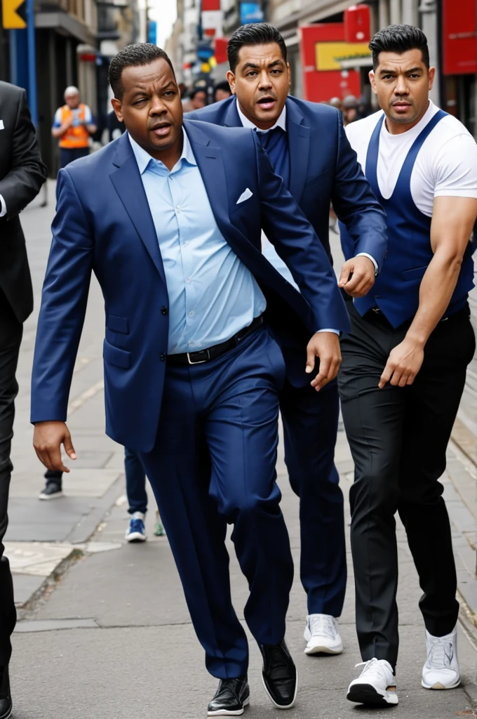 Can you make two men chasing another man who farted please??